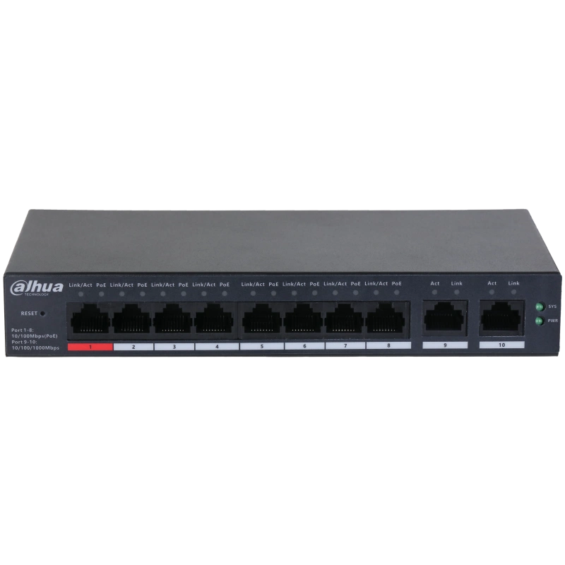 10 портов мрежов комутатор управляем с 8 PoE CS4010-8ET-110