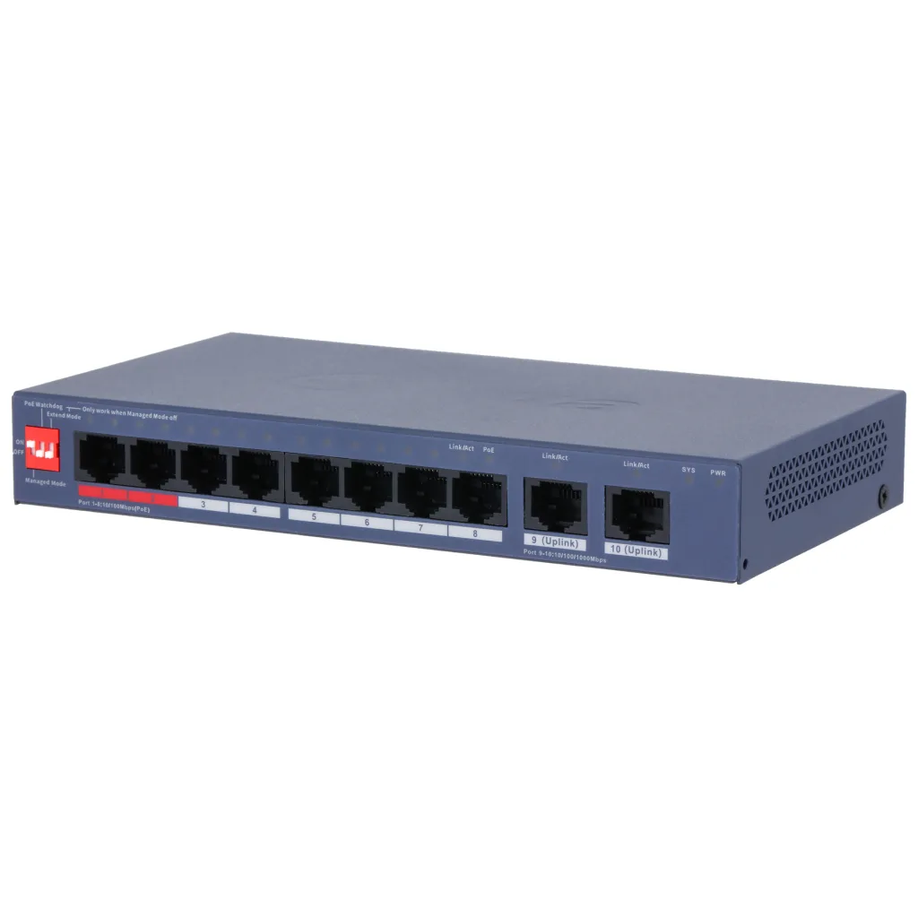 10 портов управляем POE комутатор CS4010-8ET2GT-110
